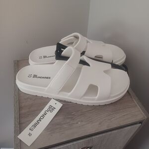 Nobo Cream Geo Slide Slip On Sandals Sz 10
